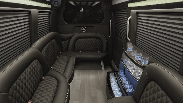 Interior of Barnstable Party Bus Company's 14 Passenger Sprinter Limousine in Barnstable