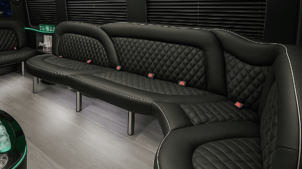 Interior of Everett Party Bus Company's 15 Passenger Party Bus in Everett