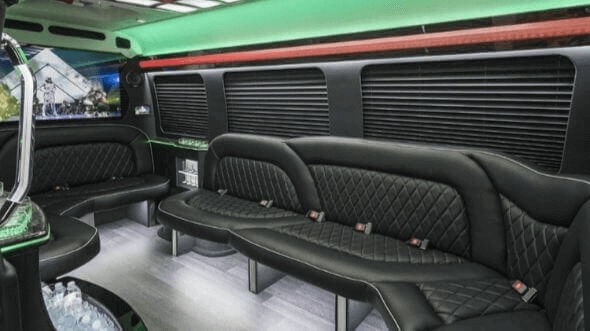 Interior of Newton Party Bus Company's 15 Passenger Party Bus in Newton