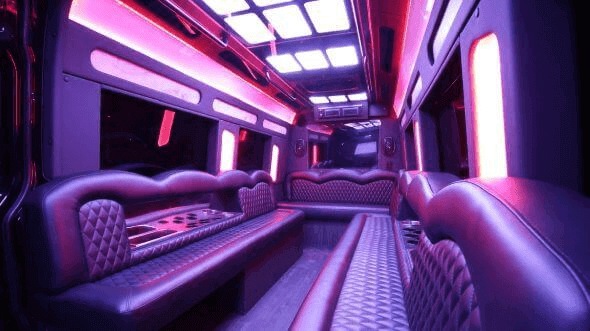 Interior of Andover Party Bus Company's 18 Passenger Party Bus in Andover