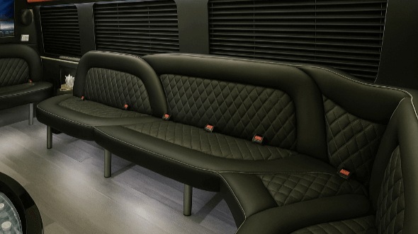 Interior of Leominster Party Bus Company's 18 Passenger Party Bus in Leominster