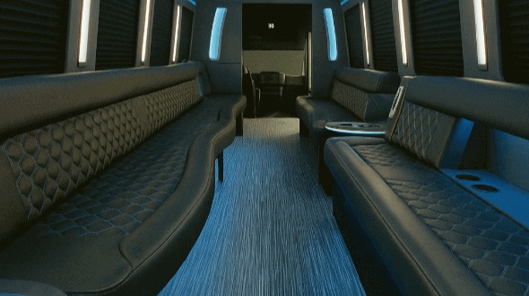 Interior of Chicopee Party Bus Company's 20 Passenger Party Bus in Chicopee