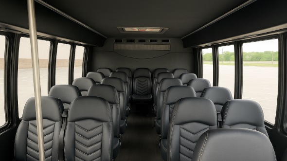 Interior of Massachusetts Party Bus Company's 25 Passenger Minibus in Massachusetts
