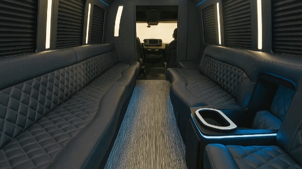 Interior of Amherst Party Bus Company's 25 Passenger Party Bus in Amherst