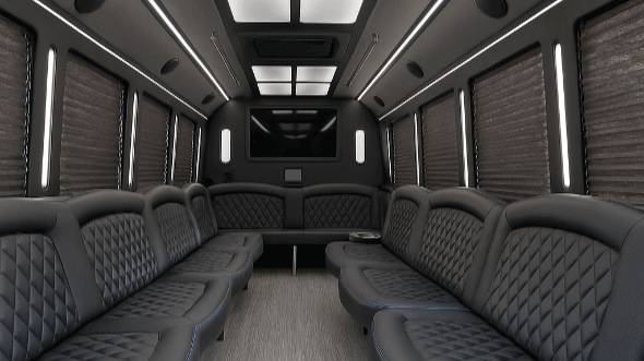 Interior of New Bedford Party Bus Company's 28 Passenger Party Bus in New Bedford