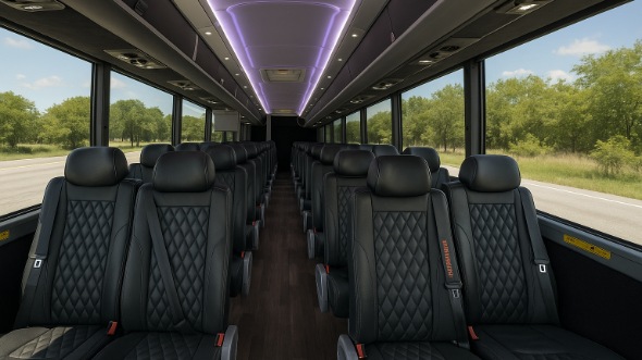 Interior of Massachusetts Party Bus Company's 30 Passenger Minibus in Massachusetts