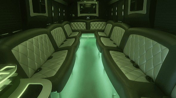 Interior of Lynn Party Bus Company's 30 Passenger Party Bus in Lynn