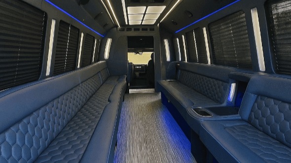 Interior of Randolph Party Bus Company's 30 Passenger Party Bus in Randolph