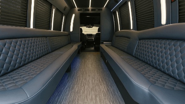 Interior of Marlborough Party Bus Company's 40 Passenger Party Bus in Marlborough