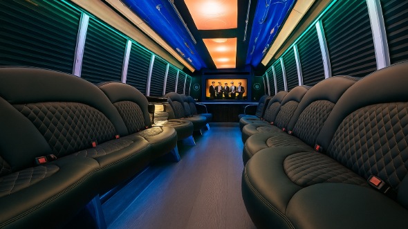 Interior of Peabody Party Bus Company's 40 Passenger Party Bus in Peabody