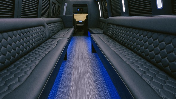 Interior of Holyoke Party Bus Company's 50 Passenger Party Bus in Holyoke