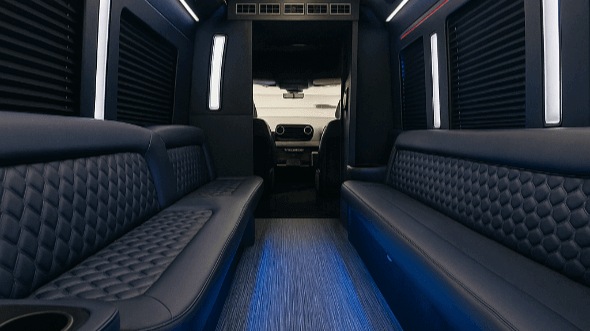 Interior of North Andover Party Bus Company's 50 Passenger Party Bus in North Andover