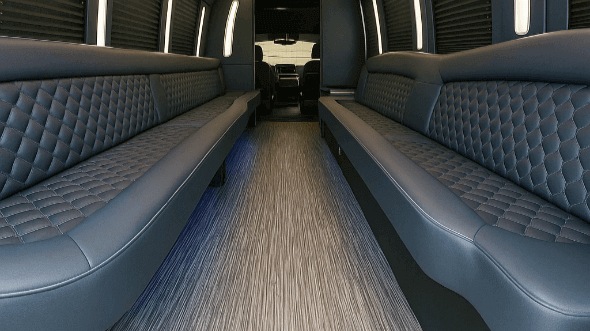 Massachusetts 20 passenger party bus interior